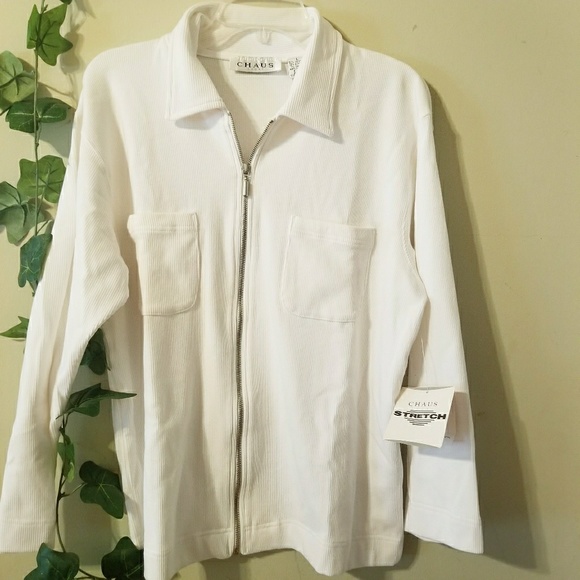 Chaus sport white  sweater  size L - Picture 2 of 8